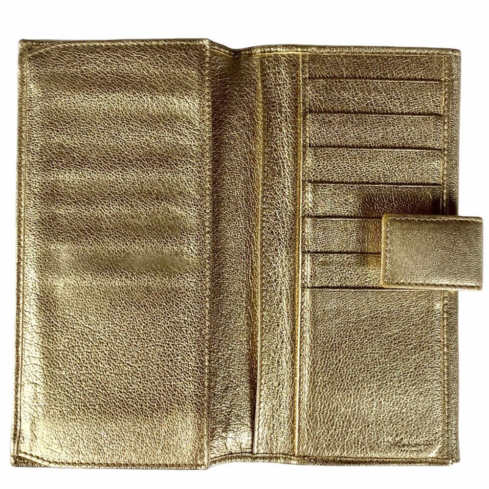 YSL Vintage Gold Leather Wallet - Picture 7 of 11